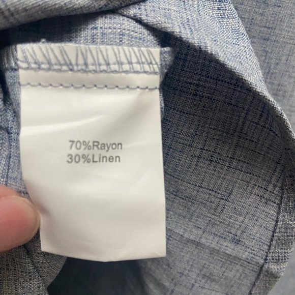 Men’s Coolfandy Blue Hidden Button Cuffed Sleeve Casual Shirt - Picture 6 of 7